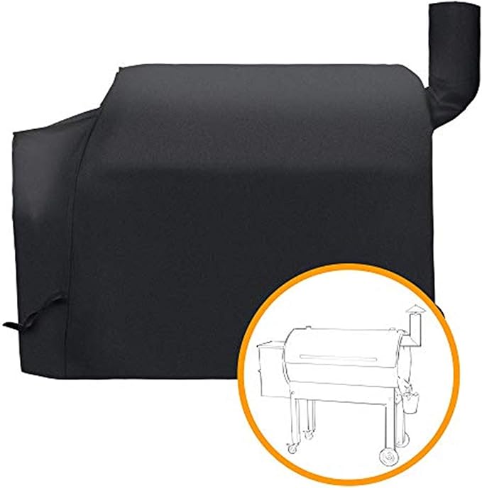i COVER Pellet Grill Cover- Fits Traeger 34 Series and Pro 780 Grills and Smokers Heavy Duty Water Proof Patio Outdoor Canvas BBQ Covers, for Traeger 34/780 Collection Barbeque and Smoker