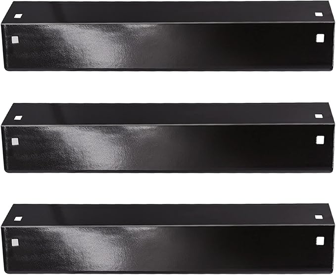 Criditpid Grill Heat Plates Shields for Chargriller 5050, 5650, 3001, 3008, 5072, King Griller 3008, 5252, 3-Pack Porcelain Steel Heat Tent Burner Cover Flame Tamers for Char griller Replacement Parts