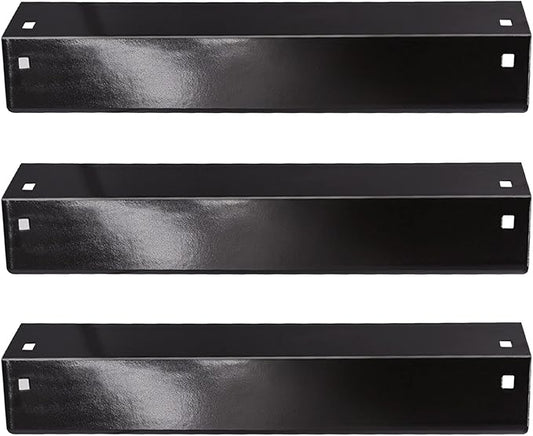 Criditpid Grill Heat Plates Shields for Chargriller 5050, 5650, 3001, 3008, 5072, King Griller 3008, 5252, 3-Pack Porcelain Steel Heat Tent Burner Cover Flame Tamers for Char griller Replacement Parts