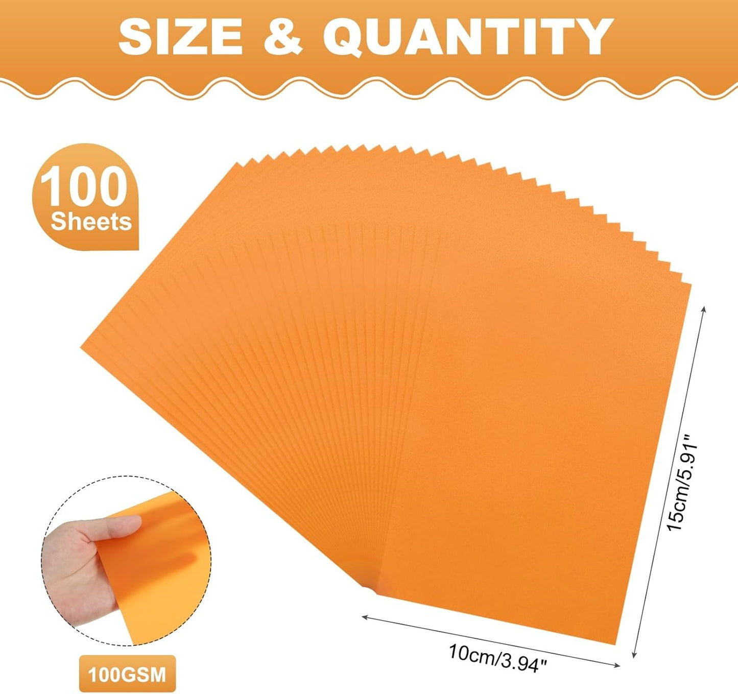 MECCANIXITY 100 Sheet Colored Vellum Paper 4" x 6", 100gsm Translucent Printable Vellum Sheets for Printing Wedding Invitations Inkjet Laser Printer, Orange