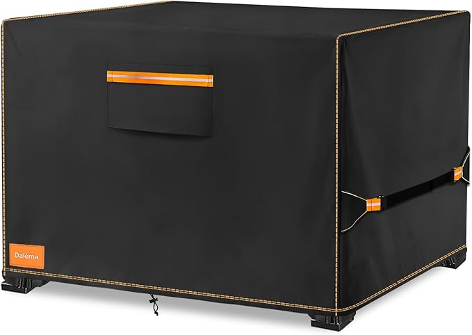 Fire Pit Cover,Outdoor Heavy Duty 600D 100% Waterproof Fire Pit Cover Square,Weatherproof Firepit Covers Square 32" L x 32" W x 24" H,Black