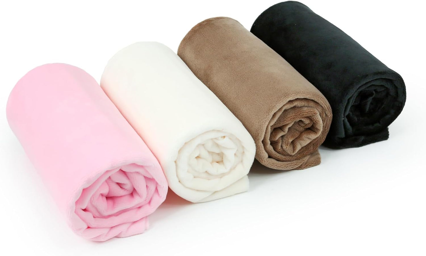 kullaloo Minky Fabric | Bundle: 4 Precut Pieces Solid Minky Plush Fabric for Sewing | 39.5x29.5 Each | for Plushies, Baby Blankets, Pillows, Dog Beds, Apparel | Basics Minky Fabric Pack