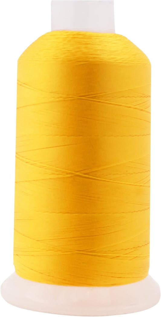 Mandala Crafts Gold Heavy Duty Thread -1500 Yds Tex 90 Thread for Sewing Drapery Jeans Leather Hair - Bonded Polyester for Outdoor Marine Upholstery