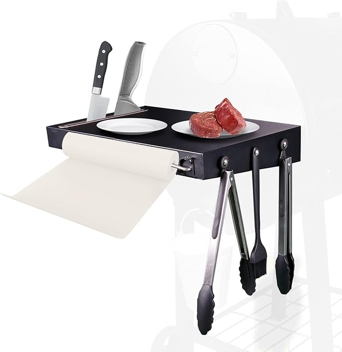 GRISUN Grill Table Shelf for Pit Boss 700/1000/1150/500 Series Pellet Grills, Heavy Duty Steel Multifunction Grill Accessories for Pit Boss 700FB Pellet Grill, Not Fit for Pitboss Classic Onyx