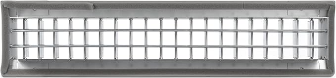 Repa Market 17" x 3" Inch Air Exhaust Grille for Round Ducts - 2 Adjustable Louvre Blades - Galvanized Air Supply Vent Cover - Side Fit Round Surface Canal Ducting from 6.30" to 15.74" Inches