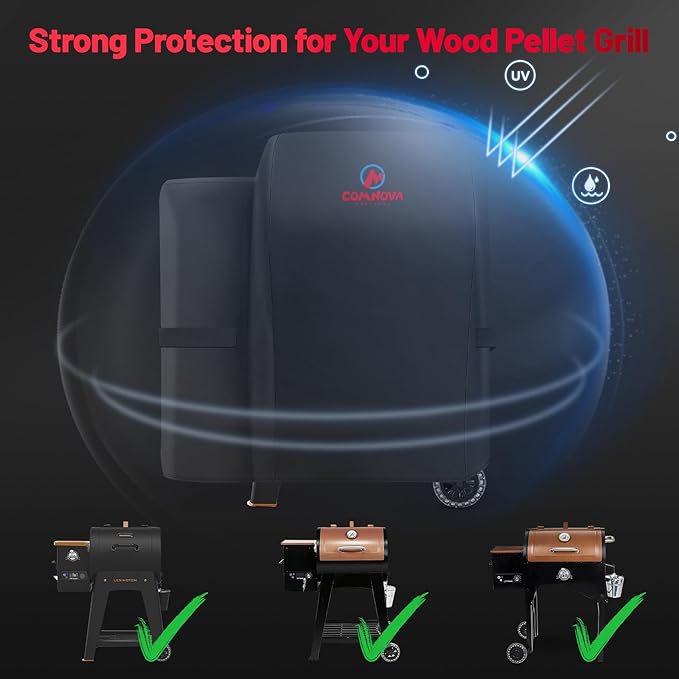 Comnova Grill Cover for Pit Boss Lexington - 600D Wood Pellet Smoker Cover for Pitboss Waterproof & Heavy Duty, Premium Pellet Cover for Pit Boss Lexington 500, Lexington 540, Pro 600 and Tailgater