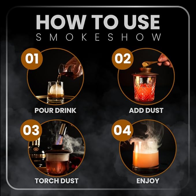 Smokeshow Cocktail Smoker Bundle with Kitchen Torch, One Flavor of Wood Chips Apple (No Butane Included)