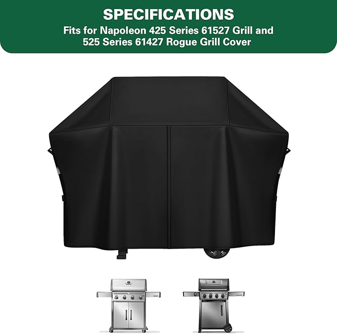 Heavy Duty 600D Grill Cover Fit for 61527 Napoleon 425 Series Grill and Fits 61427 Napoleon 525 Series Rogue Grill Accessories