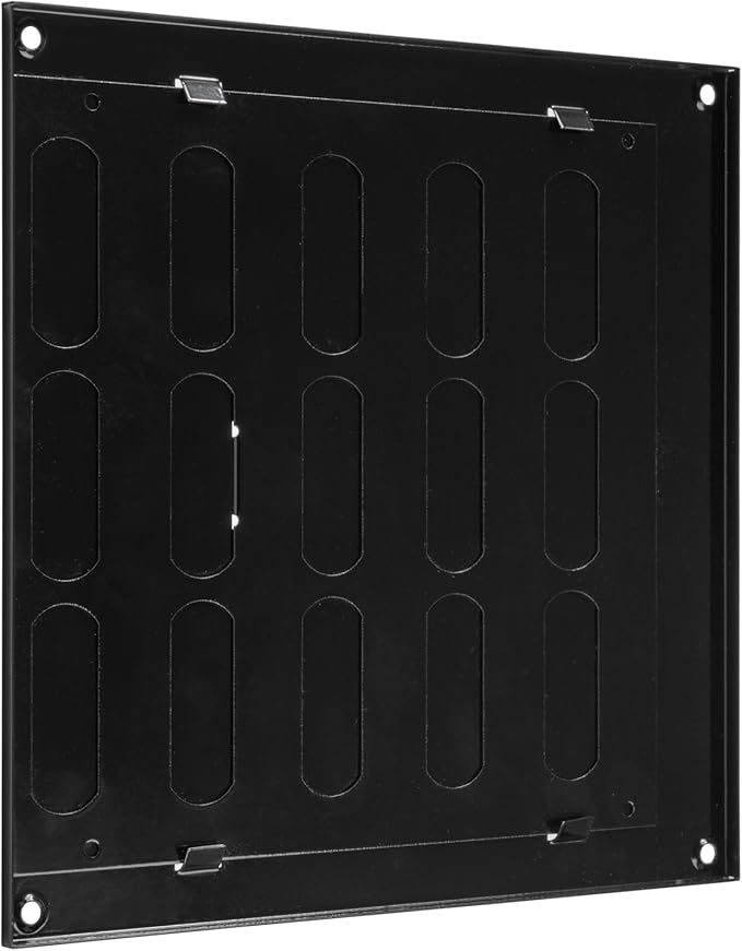 Vent Systems 8" x 8" Inch (Outer Dimensions) Metal Air Vent Grille - Black Adjustable Register Vent Cover - Open/Close Air Supply Intake Wall Vent - Heating/Cooling Ceiling Grille for House, Garage