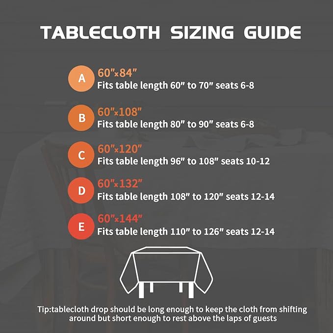 EVERLY 100% Pure Linen Rectangle Tablecloths 60x84Inches for Dining,Buffet Parties,Picnic,Events,Weddings and Restaurants,Decorative Halloween,Thanksgiving Machine Washable Tablecloths-Dark Grey