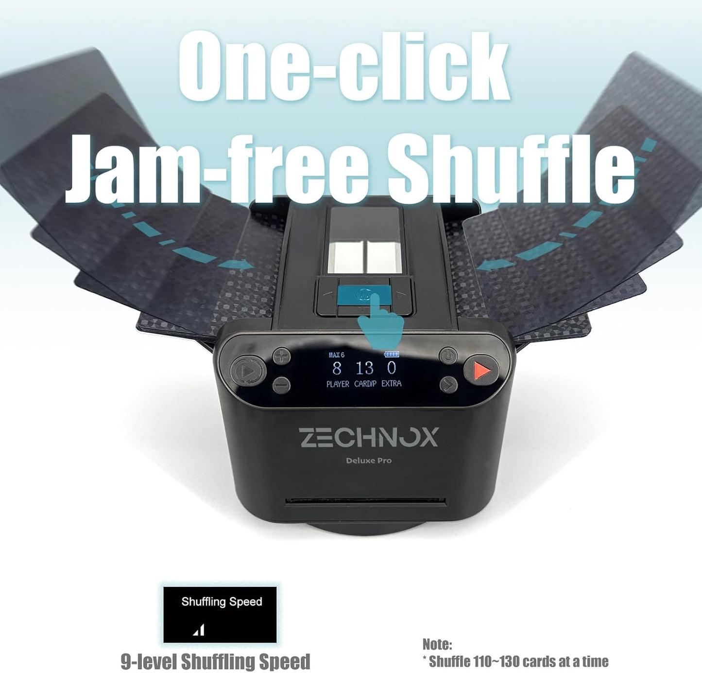 2025 New Smart 2-in-1 Automatic Card Shuffler and Dealer,Programmable Card Dealer,Card Shuffler 2 Deck,360° Rotation,Ultra Quiet,Rechargeable,Support 12 Players,with 4 Wireless Buttons (Jet Black)