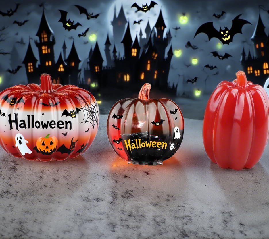 3Pack Mini 3D Pumpkin Molds for Resin, Resin Pumpkin Mold, Pumpkins Silicone Mold for Epoxy Resin, Handmade Soap, Candle, Halloween Silicone Molds