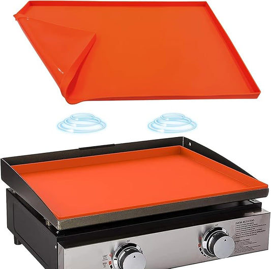 Silicone Griddle Mat Cover for Blackstone 22 Inch Griddle, Heavy Duty Food Grade Silicone, All Season Protective Cover (Orange)