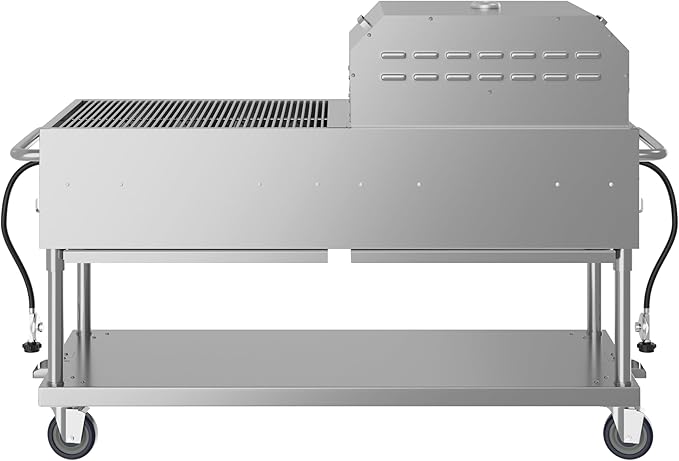 60 in. 8-Burner Commercial Outdoor Propane Gas Grill with 30 in. Pizza Oven in Stainless-Steel, ETL Listed (CGKIT6-P30)