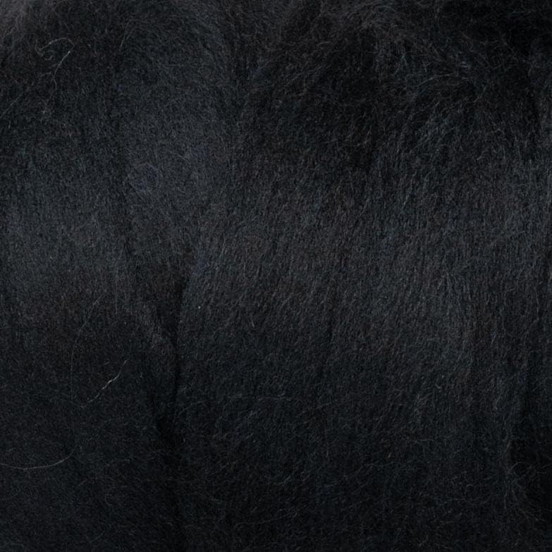 Colored Natural Wool roving, 1 lb. Best Wool for Needle Felting, Wet Felting, handcrafts and Spinning. (Total Black, 1 lb)