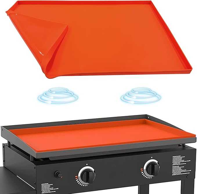 Silicone Griddle Mat for Blackstone 28 in(Not fit 28XL/Pro), Heavy Duty Food Grade Silicone Griddle Cover, Griddle Accessories for Blackstone Grill, All Season Protective Cover (Orange)