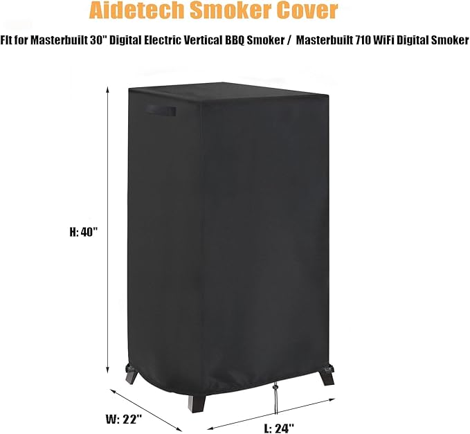 Smoker Cover for Masterbuilt 710 WiFi / 30-inch Digital Smoker, Waterproof Covers for Outdoor Electric Vertical BBQ Smoker- 24" D x 22" W x 40" H