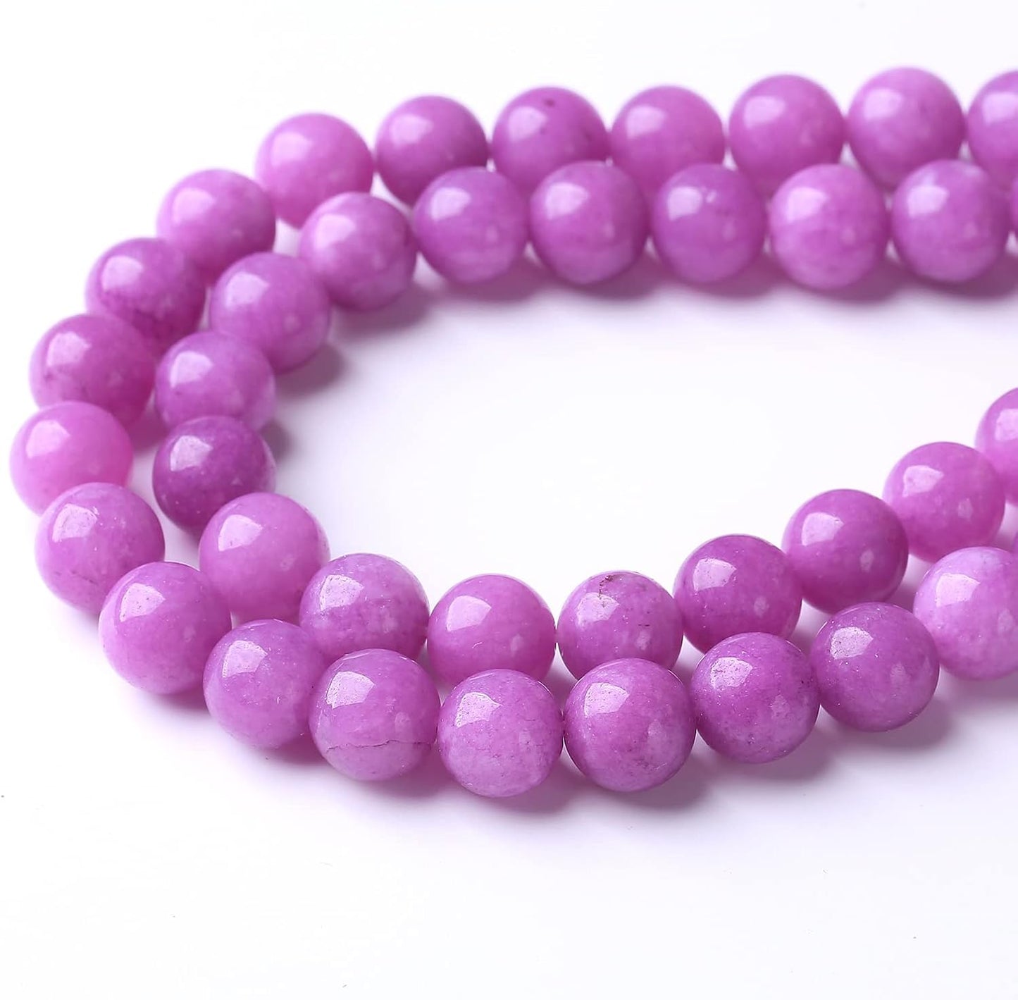 60PCS 6MM Purple Jade Beads Stone Beads Energy Healing Beads for DIY Jewelry Bracelet Necklace Making for Jewelry Making15Inch