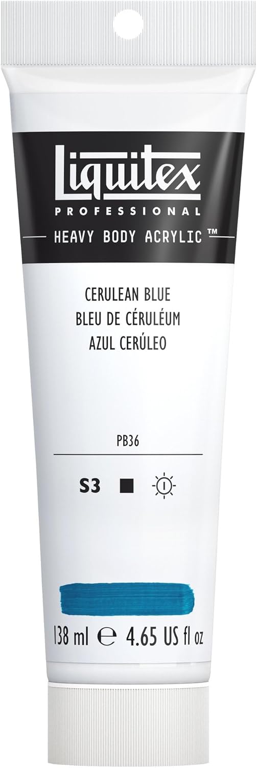Liquitex Professional Heavy Body Acrylic Paint, 4.65-oz (138ml) Tube, Cerulean Blue