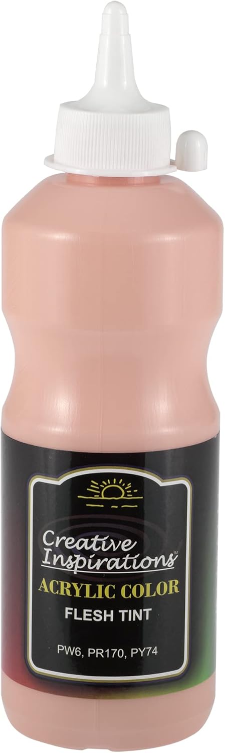 Creative Inspirations Acrylic Paint - Flesh Tint - 500 mL Bottle - Smooth & Creamy Consistency, Vibrant Pigmentation, Great Coverage for Artists - Clean Up with Soap & Water