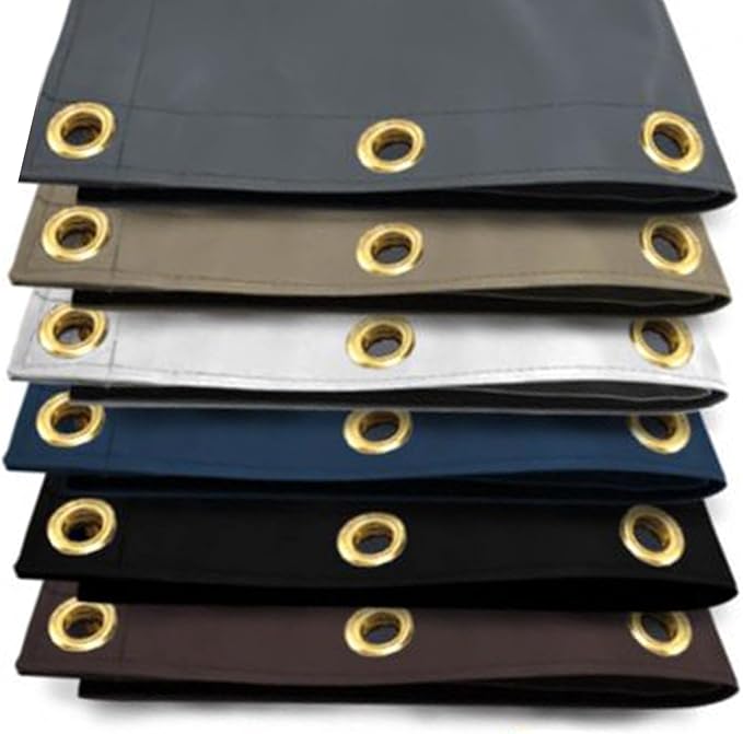 Covers & All Outdoor Clear Panel Curtain, 12 oz Vinyl Outdoor Curtains for Patio, Weather Resistant Waterproof Tarp with Brass Grommets for Pergola, Porch, Gazebos, Balcony (8'H x 15'W Feet, Black)