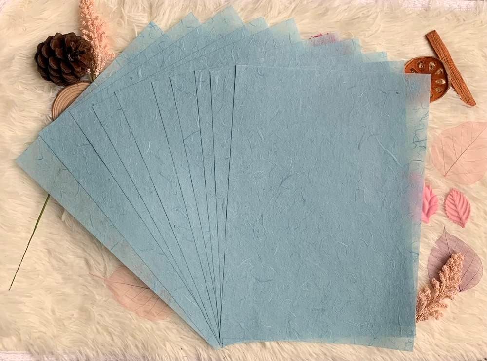 50 Sheets A4 Natural Fiber Mulberry Tree Mulberry Paper Sheets Art Tissue Washi Paper Design Craft Art Origami Suppliers Card Making DIY Crafts (Pastel Tone, A4)