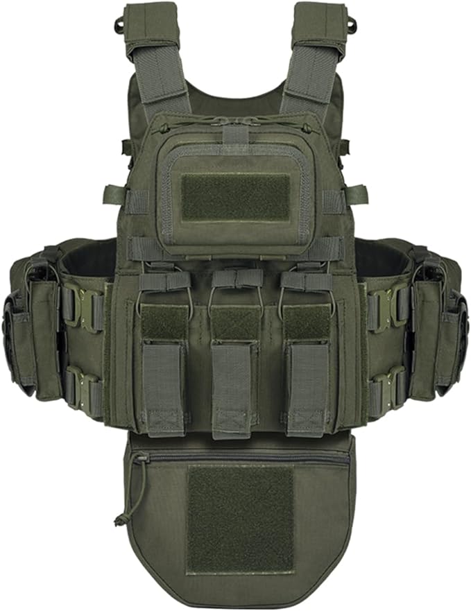 BOMTURN Great Tactical Outdoor Vest for Men Multifunctional Modular Molle Vest with Metal Buckles