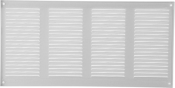 Vent Systems 16" x 8" Inch (Overall Dimensions) Pack of 2 - White - Air Vent Cover Metal Air Return Grill with Built-in Pest Guard Screen HVAC Vent Duct Cover for Home Improvement