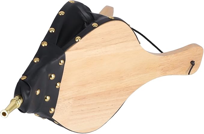 Wood Bellows Blower Fireplace, Wooden Air Blower for Outdoor Cooking, Camping BBQ Grill Chimney Starter, Classic Composite Wood and Leather Design with Strong Hanging Ring, Easy to