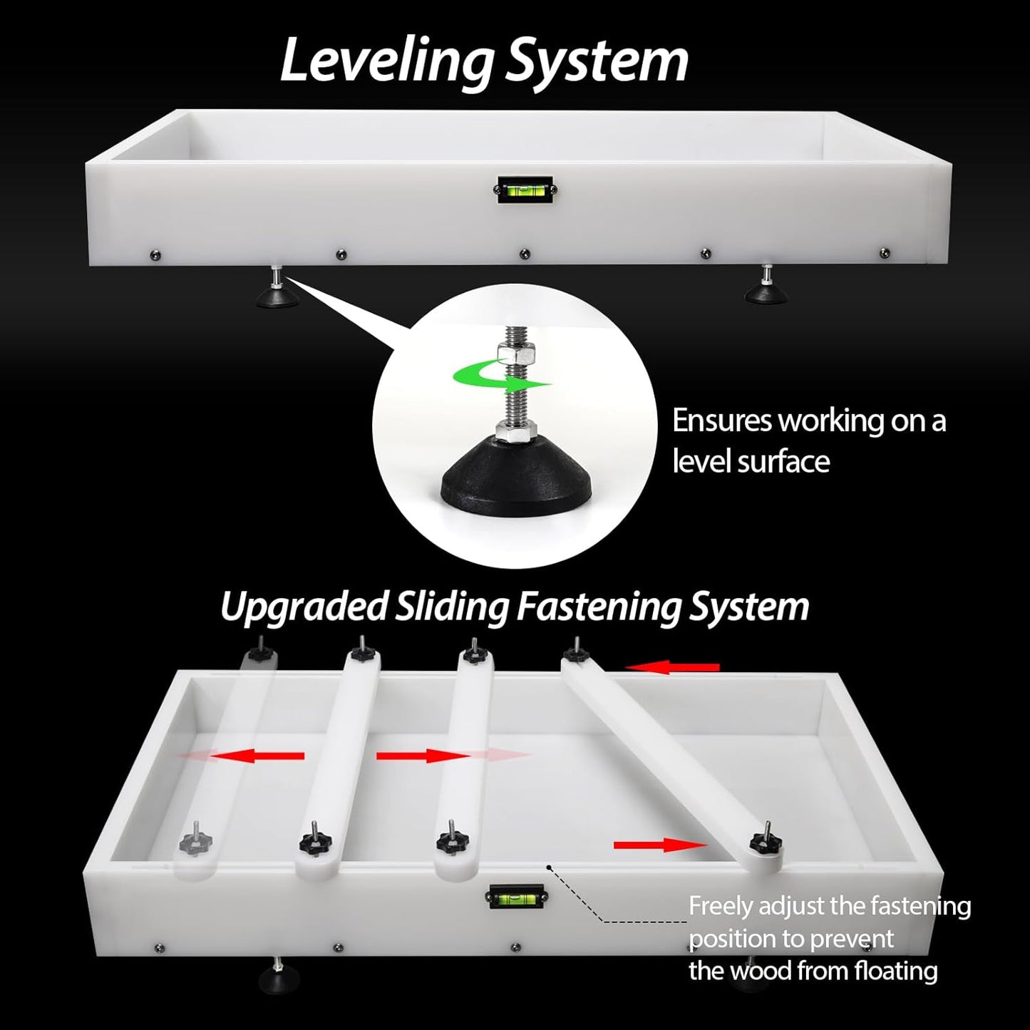 Large Reusable Epoxy Resin Mold 24×14×3 Adjustable Clamping System – Ideal Resin Molds for Coffee Tables, Trays, Cutting Boards & DIY Projects