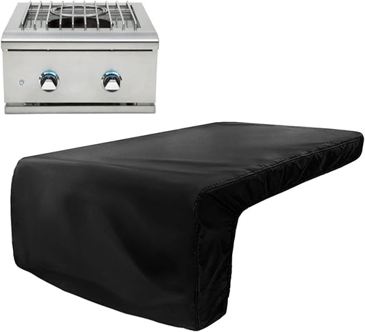 Burner Cover for 22 inch Delta Heat Power Burner Built-in Natural Gas Griddle,Heavy Duty 600D Waterproof Burner Cover with Plush Lining,Suitable 26''L x 22''W x 15''H,Black