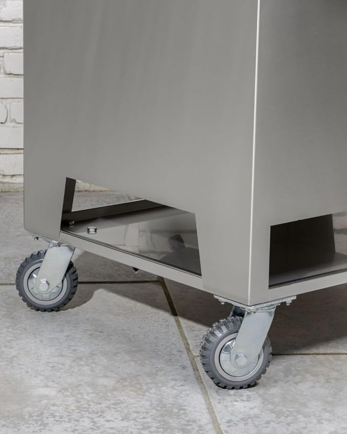 Grill Accessory Storage System, Mobile Prep Station & Serving Cart | Fits Accessories Up to 24" | Wildly Configurable | Works with All Grills and Accessories. (Coastal Gray)