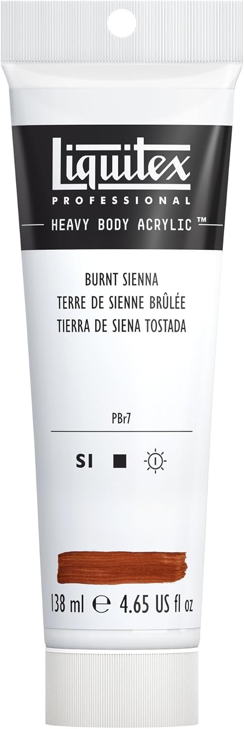 Liquitex Professional Heavy Body Acrylic Paint, 4.65-oz (138ml) Tube, Burnt Sienna