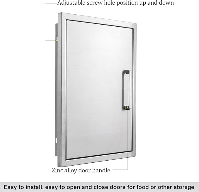 Outdoor Kitchen Door, 17 "W23 H Outdoor Kitchen Access Door, Stainless Steel Barbecue Single Door, Can Be Used for Outdoor Kitchen Island Or Outdoor Kitchen