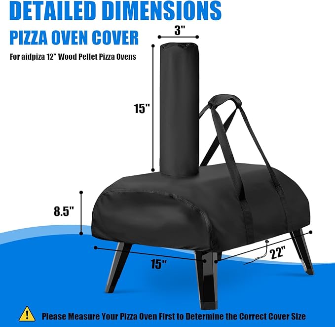 Pizza Oven Cover for Big Horn and for Aidpiza 12'' Wood Pellet Pizza Oven,Heavy Duty Outdoor Gas Pizza Grill Cover Accessories Waterproof Portable Carry Big Horn Pizza Ovens Cover
