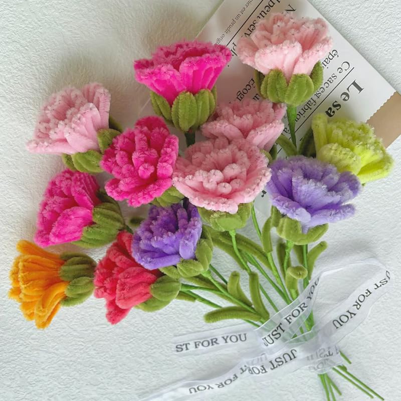 100 Pieces Pipe Cleaners Chenille Stem, Pastel Candy Color Pipe Cleaners Set for Pipe Cleaners DIY Arts Crafts Decorations, Chenille Stems Pipe Cleaners (Rose red)