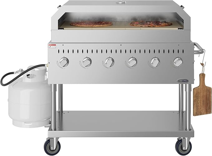 48 in. Commercial Outdoor Propane Gas Grill With Pizza Oven, ETL Listed in Stainless-Steel (CGKIT4-48P)