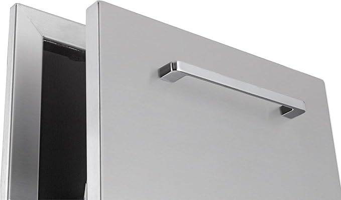 TIANAI 14" Single Pull-Out Trash Drawer Stainless Steel Outdoor Kitchen Trash Drawer Storage for One 10 Gallon Commercial Wastebasket