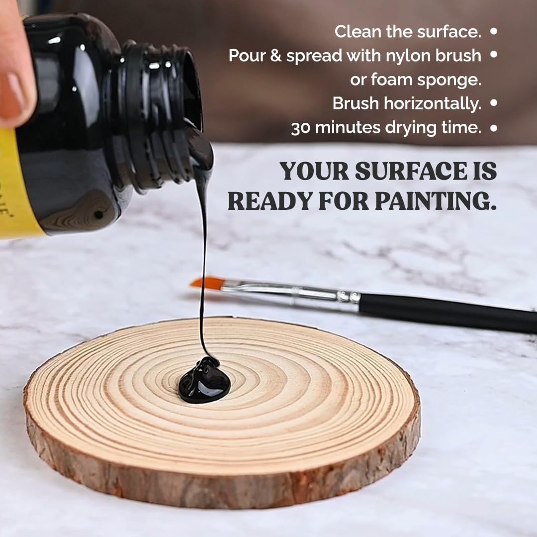 GRANOTONE Acrylic Gesso Water Base | Matte Finish | Interior/Exterior Use | Long Lasting For Acrylic Painting | Non-Toxic Universal Gesso Finish Primer, Black