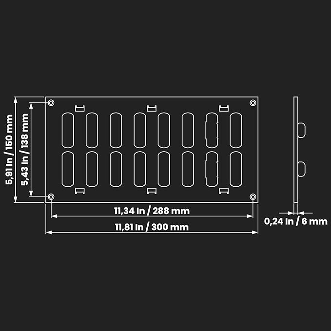 Repa Market 12" x 6" Inch (Outer Dimensions) White Adjustable Air Vent Cover - Galvanized Steel HVAC AC Vent Cover Register - Wall, Ceiling Vent Covers, Toe Kick Vent Cover - Return, Intake Air Grille