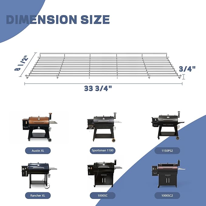Warming Rack for Pit Boss 1000/1100/1150 Series Pellet Grill Upper Cooking Grate for Pit Boss Austin XL,Rancher XL Series Wood Pellet Smoker Grill Replacement Parts Holding Grilling BBQ Accessory