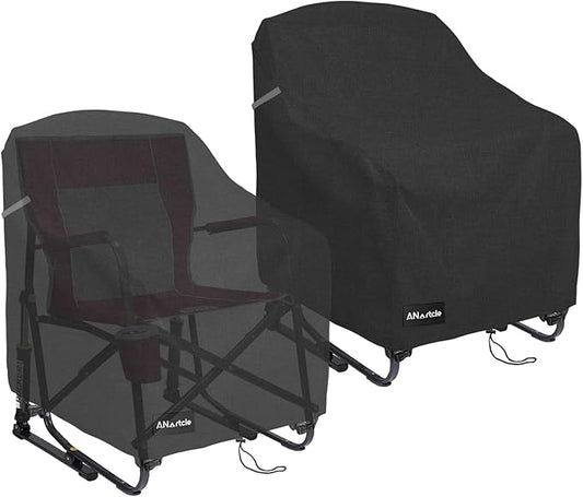 Rocking Chair Covers for GCI Outdoor 37072 Chair, Freestyle Rocker, Waterproof Heavy Duty Camping Chair Covers (26 W x 27 D x 34 H Inches) Black