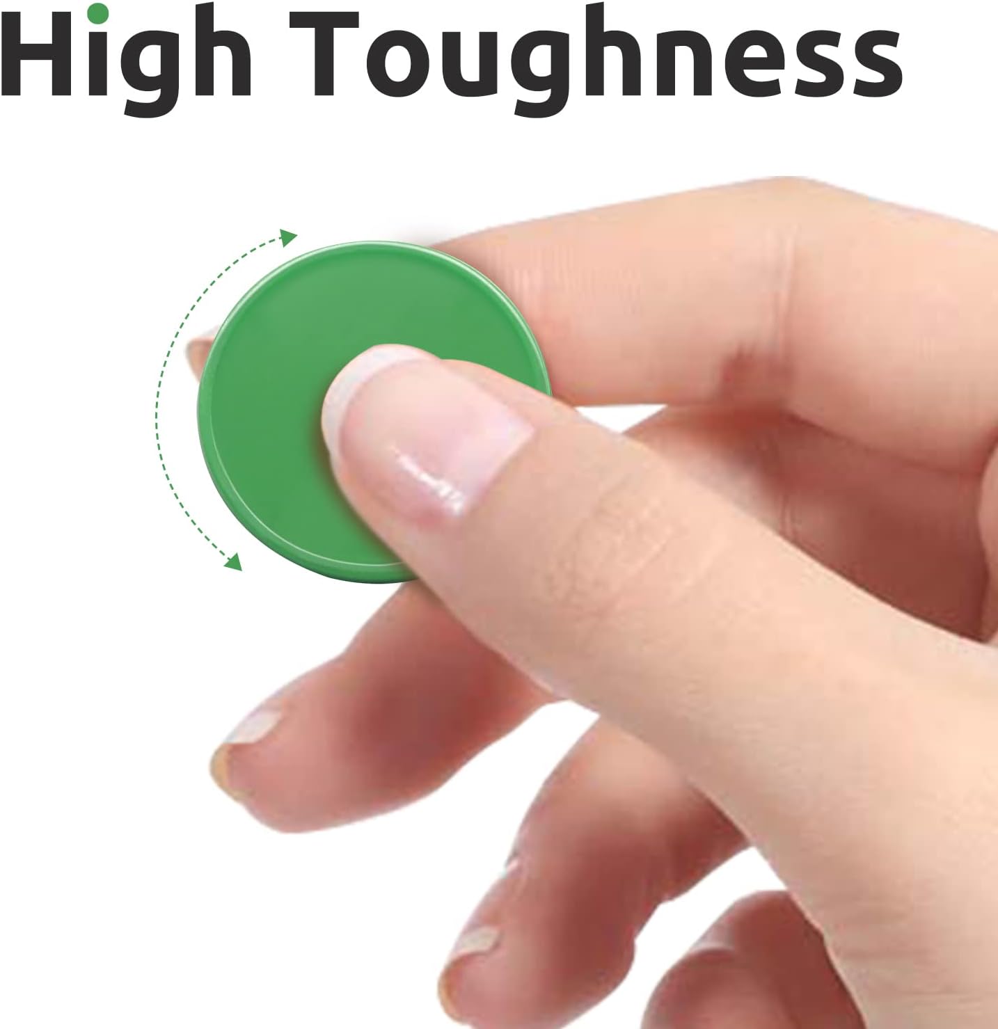 Set of 100 Opaque Plastic Learning Counters Mini Poker Chips Game Tokens with Storage Box (Green, 1 Inch)