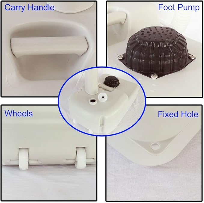 Portable Sink and Toilet - Detachable Outdoor Sink Station and Camping Toilet - 19L Hand Washing Station with Foot Pump - 20L Waste Holding Tank Flushing Toilet - Perfect for Camping RV Boat Travel
