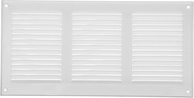 Repa Market 2-Pack 12x6 Inch Air Vent Cover/White Galvanized Steel Louvered Grill Cover with Mesh Screen/Wall or Ceiling Vent/Durable Flush Mount HVAC Register for Indoor and Outdoor Ventilation