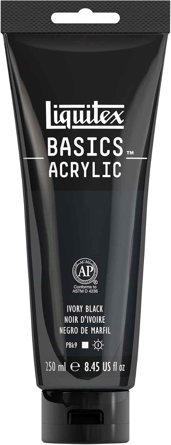 Liquitex BASICS Acrylic Paint, 250ml (8.5-oz) Tube, Ivory Black