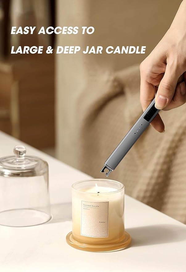 MEIRUBY 2 Pack Electric Candle Lighter, Christmas Stocking Stuffers Gifts for Women Mom Men Wife Sister, USB Arc Rechargeable Windproof Long Lighter for Candle BBQ Housewarming Birthday Gifts Idals