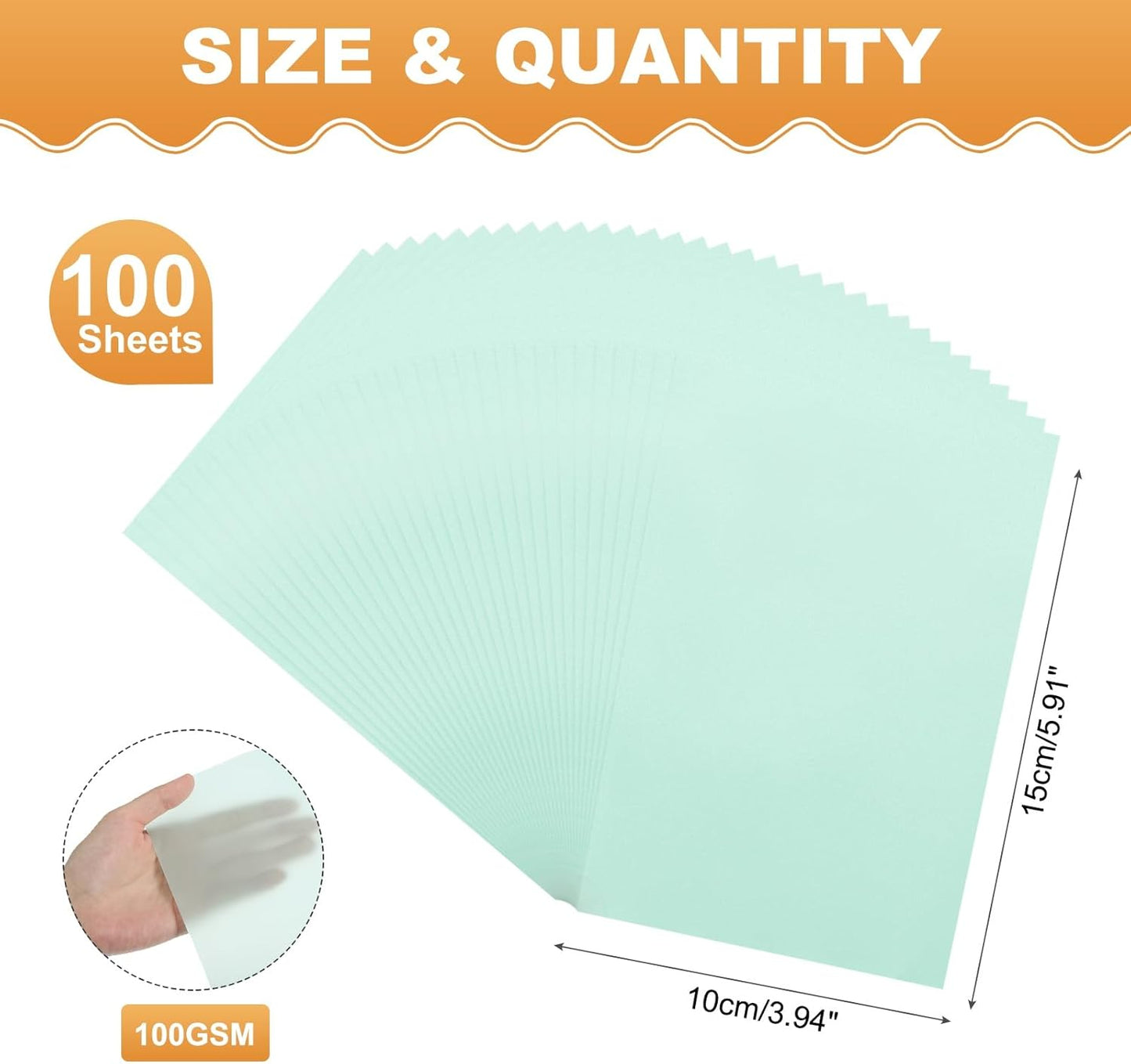MECCANIXITY 100 Sheet Colored Vellum Paper 4" x 6", 100gsm Translucent Printable Vellum Sheets for Printing Wedding Invitations Inkjet Laser Printer, Light Blue