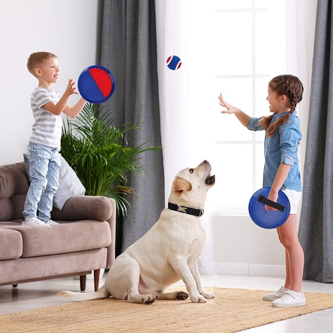EVERICH TOY Upgraded Toss and Catch Ball Game Set, Kids Toy Stocking Stuffers for Boys Girls Ages 3-12, Includes 2 Paddles 2 Sticky Balls, Water-Resistant Indoor Outdoor Toy for Beach Pool Yard