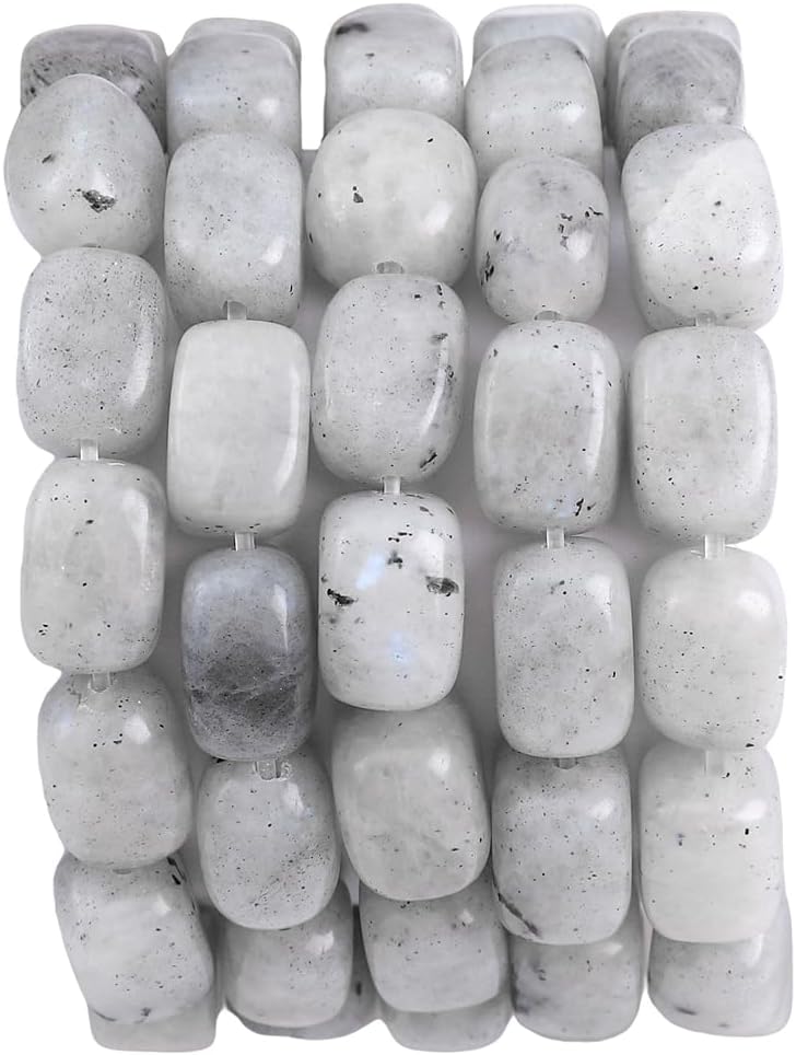 Natural Spectrolite Cuboid Stone Loose Semi Gemstone Beads for Jewelry Making 8mmx12mm 38cm/Strand